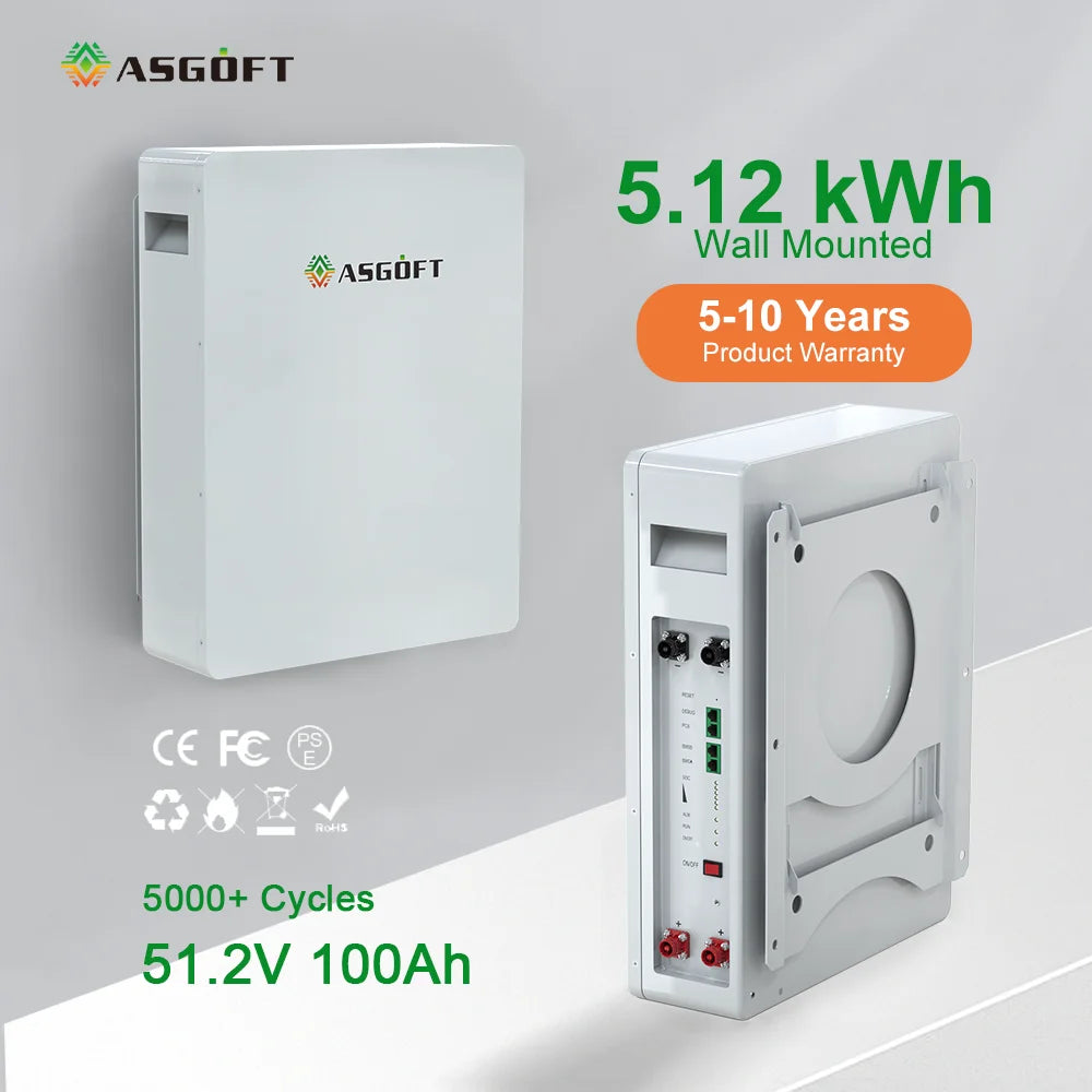 5kWh wall-mounted LiFePO4 home battery, view 5