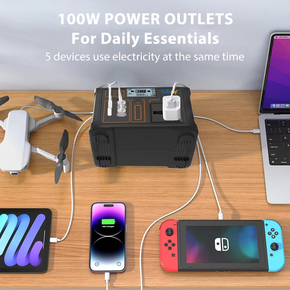 Mini 100W LiFePO4 portable power station, view 4