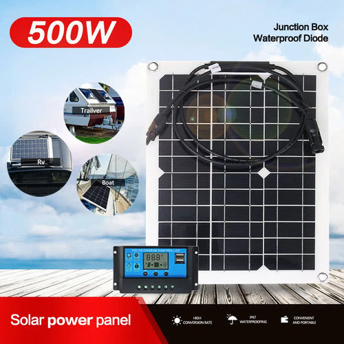 Gridbackup 500W Flexible Solar Panel Kit with Charge Controller