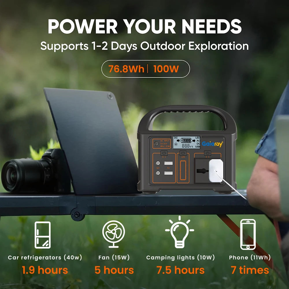Mini 100W LiFePO4 portable power station, view 2
